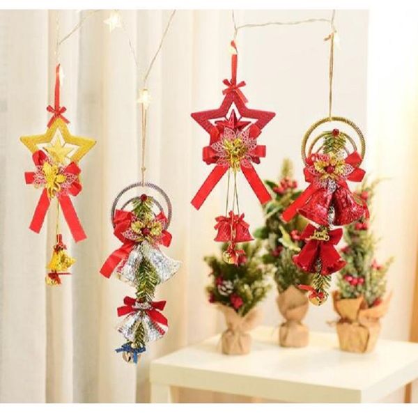 

2pcs christmas star merry christmas bells tree decoration jingle bells gift wedding birthday party supplies