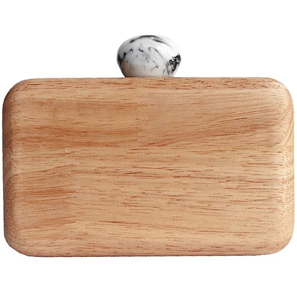 

fashion wallet women's cute bag retro ink print round buckle party evening bag elegant solid cute wood casual clutch