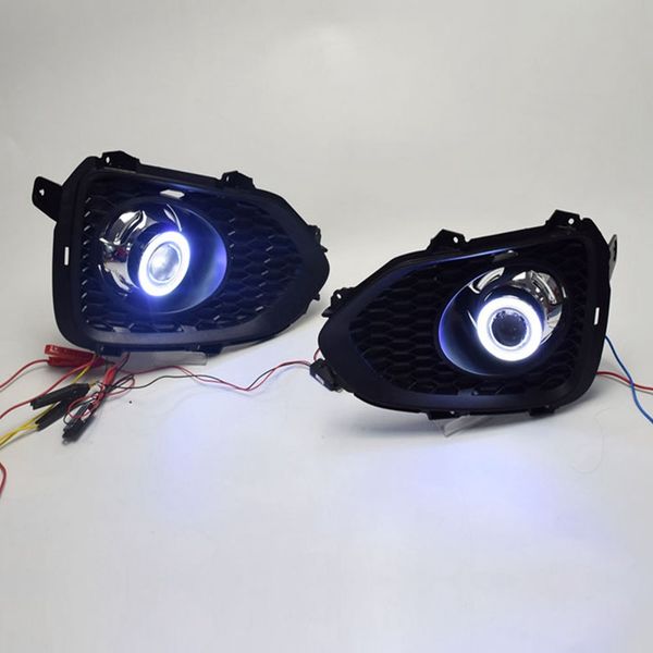 

dhbh-car led daytime running lights for kia sorento with angel eyes drl fog lights