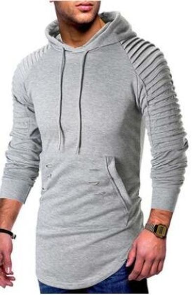 

mens высокого качества spring драпированные с капюшоном толстовки вскользь сплошные отверстия цвет сыпучие фуфайки улица ес пуловеры, White;black