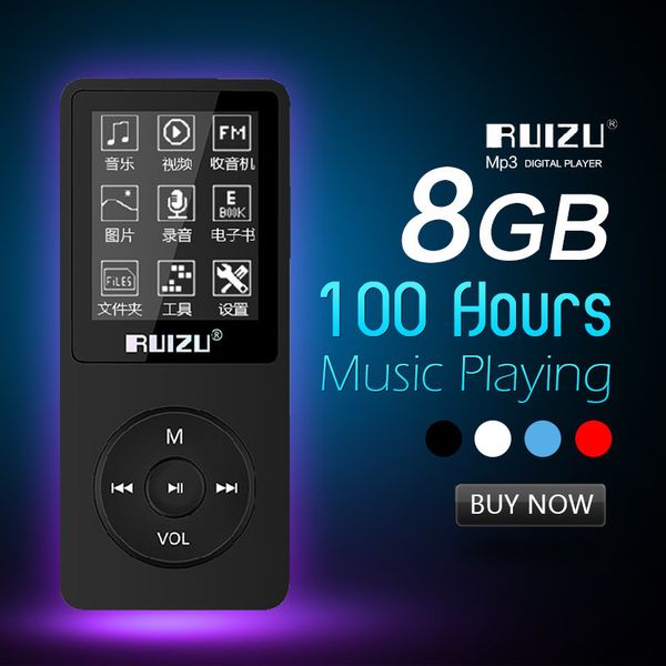 

1.8" tft screen ruizu x02 hifi 8g reproductor sport music mp3 player fm recorder