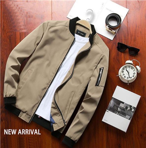 

zogaa autumn men's bomber zipper jacket male casual streetwear hip hop solid slim pilot coat men breathable clothing plus size, Black;brown