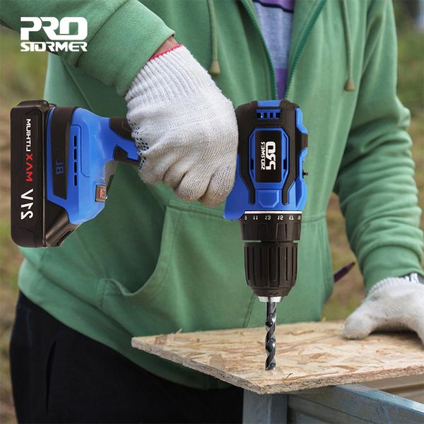 

40nm brushless mini electric drill screwdriver cordless 21v2000mah battery electric screwdriver 5 bits by prostormer