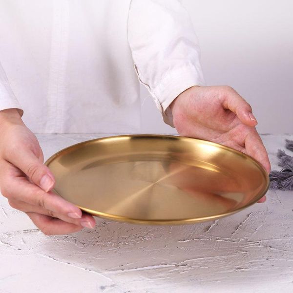 

dinner plates european style gold dessert plate kitchen serving dishes salad round plate cake tray western steak round tray