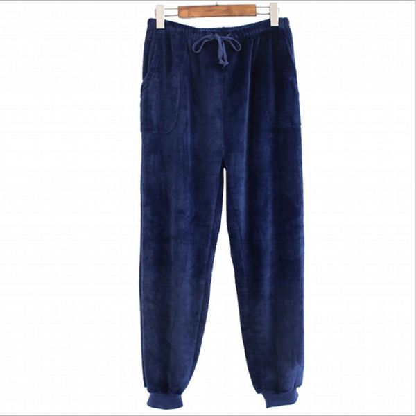 

2018 winter men solid sleep bottoms male casual loosen plus size nighty trousers sleepwear pyjama warm flennel pajama pants xl, Black;brown