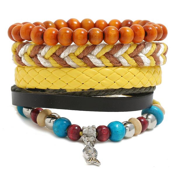 

handmade leather rope bracelet diy set fashionable jewelry promotion gifts welcome clients own designs bohemia bracelet, Golden;silver