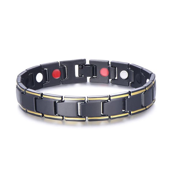 

men bracelet magnetic hematite copper healthcare bracelet jewelry gifts pearl clasps armband bracelets pulseras mujer moda 2019, Black