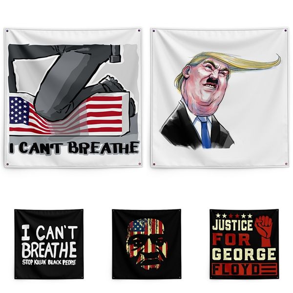 

justice for george floyd printing tapestry black lives matter household wall banner 150*150cm #qa41835