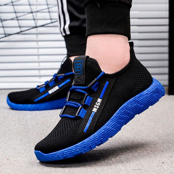 

2019 spring summer new men's flying weaving le running shoes tourist shoes leisure men ventilation sports, Black