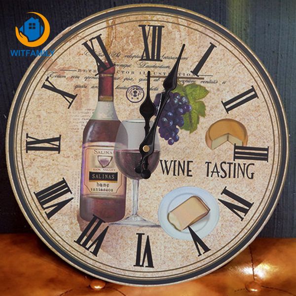

home decoration big wall clock european creative wooden clocks nostalgic british style wood frameless wall clock