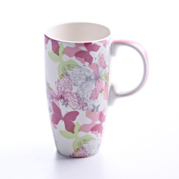 

creative couple coffee mug with lid large-capacity european painted ceramic mug multicolor ceramic cup rj-14