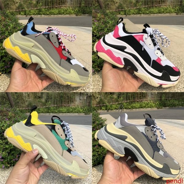 

triple s triple black luxury men women platform shoes paris 17fw beige green yellow runner designer sneakers trainers 36-45