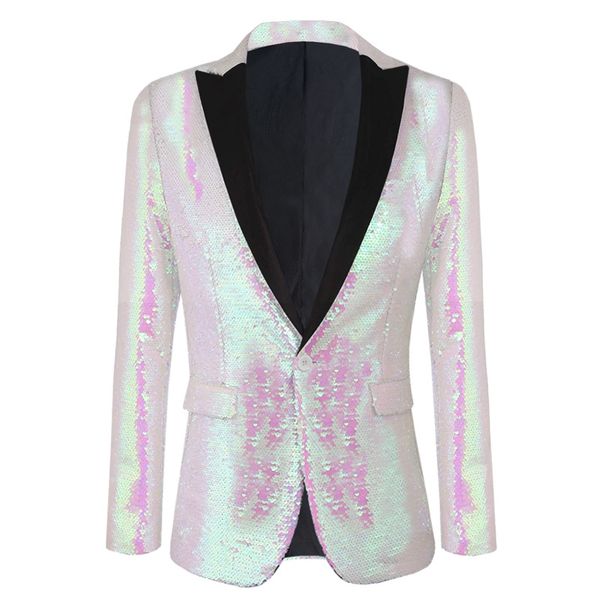 

man performance dress pink flip suit korean suit nightclub bar men's chair ceremonial coat slim fit blazers men, White;black