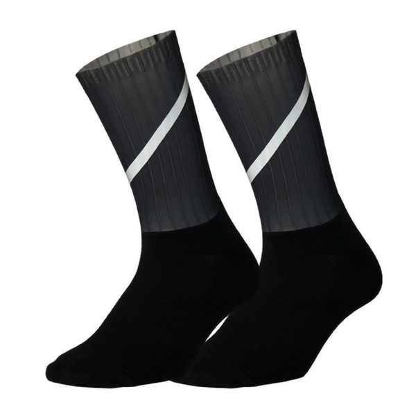 

night reflection sport socks anti slip breathable road bicycle socks outdoor sports racing cycling zl07, Black