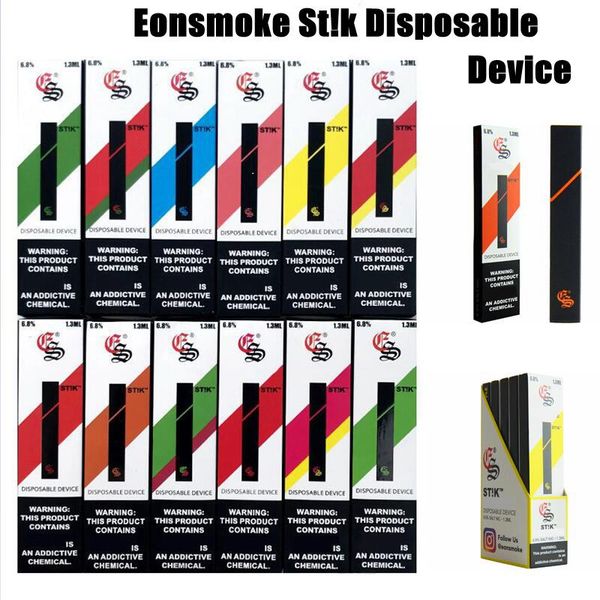 

Eonsmoke St! К Одноразовая Vape Устройство 280mAh батареи 1,3 мл Бобы Картриджи 400Puffs Eon Стик электронной сигареты Vape перо против слоеного баров