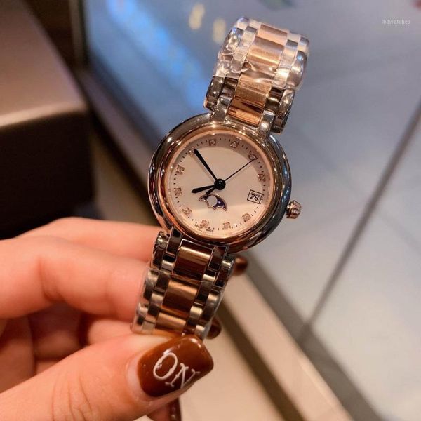 

women watches quartz movement 30.5mm 316l watchcase leather band waterproof wristwatches women party gift1, Slivery;brown