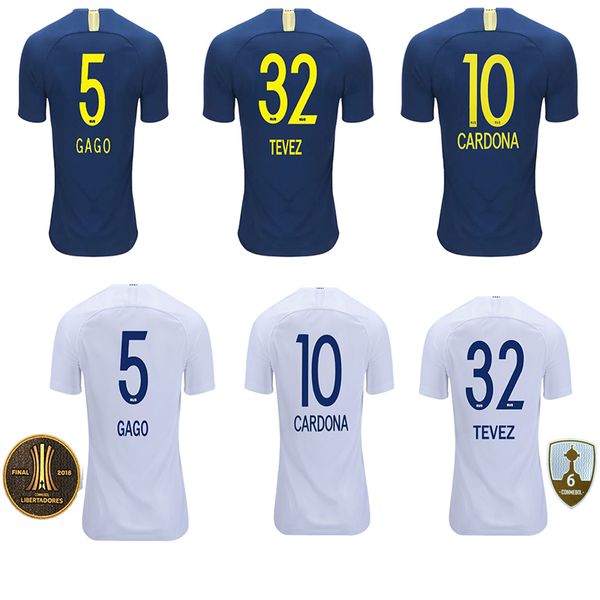 

2018 copa Libertadores GAGO TEVEZ CARDONA ALIBA football shirt 18 19 Boca Juniors soccer jersey top thailand PAVON camiseta de futbol