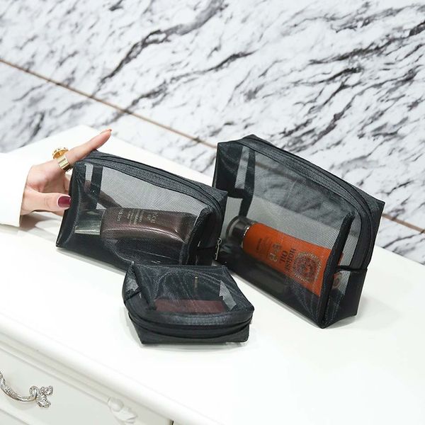 

women men neceser cosmetic bag transparent travel fashion small large black toiletry makeup organizer bags case pouch