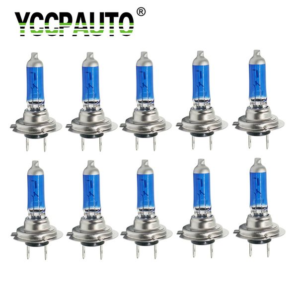 

yccpauto 10pcs h7 55w halogen headlight fog light bulbs white warm white amber halogen lamp for car fog driving lights 12v