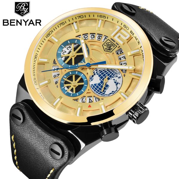 

luxury chronograph sport mens watches fashion waterproof quartz gift watch for men clock big dial wrist dropshipping, Slivery;brown