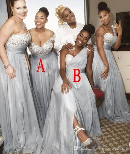 

summer spring bridesmaid dress chiffon african country garden formal wedding party guest maid of honor gown plus size custom made265f, White;pink
