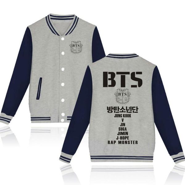 

bts kpop bangtan boys baseball uniform jacket coat women harajuku sweatshirts winter fashion hip hop album pink hoodie outwear, Black