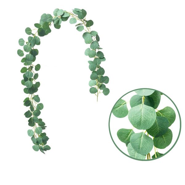 

2m/ 6.6ft artificial eucalyptus leaves vine fake garland for wedding party decor