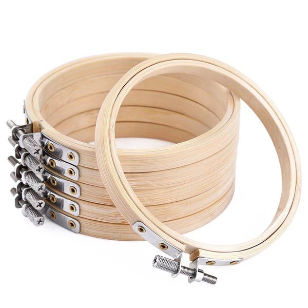 

gtbl 6 шт 4-дюймовый круглый деревянный пяльцы bulk оптовая bamboo круг крестом хооп кольцо, Black