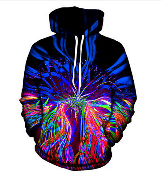 

new fashion couples men women hd psychedelic funny 3d print hoodies sweatshirt jacket pullover rw033, Black