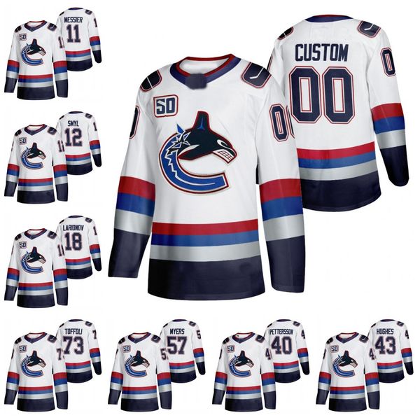

vancouver 40 elias pettersson 50th anniversary vintage 2020 jersey 73 tyler toffoli 21 loui eriksson 18 igor larionov 12 stan smyl 57 tyler, Black