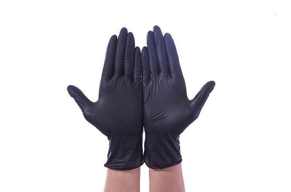

pcs black nitrile 9 inch inspection gym glove protective gloves clean cut-proof