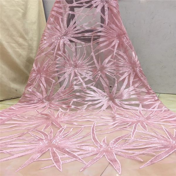 

african lace fabric with sequins sequences for evening dress 5yard african lace fabric, Pink;blue