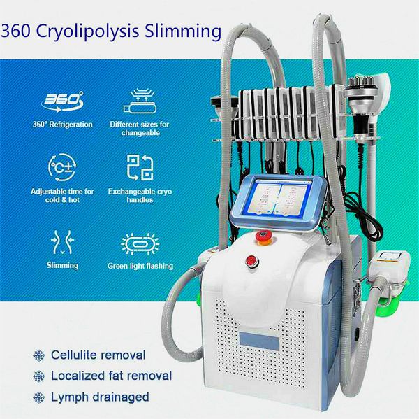 

3 ручки cryo 40k + rf+facial rf+ 6 пусковых площадок оборудование cryolipolysis кавитации lase с ручкой обработки подбородков двойника 360 г