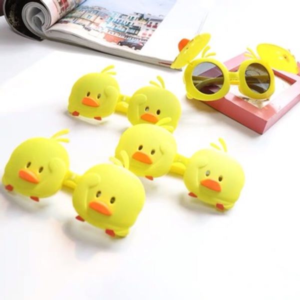 

personality duck sunglasses boys and girls open type sunglasses children new round frame uv400 fashion cute travel eyewear jj19815, White;black