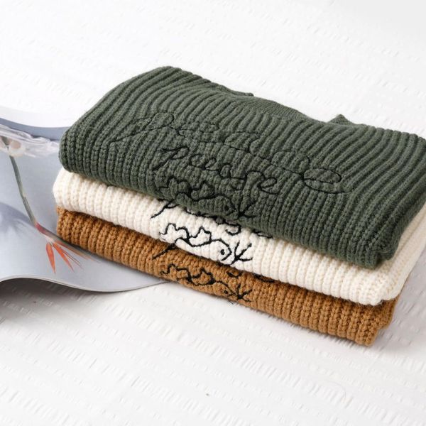 

new style 2018 autumn & winter kids' sweater korean-style infants child thick needle sweater lettered, Blue
