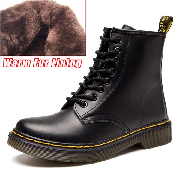 

genuine leather women boots platform ankle boots women winter genuine leather female punk casual shoes size 46, Black
