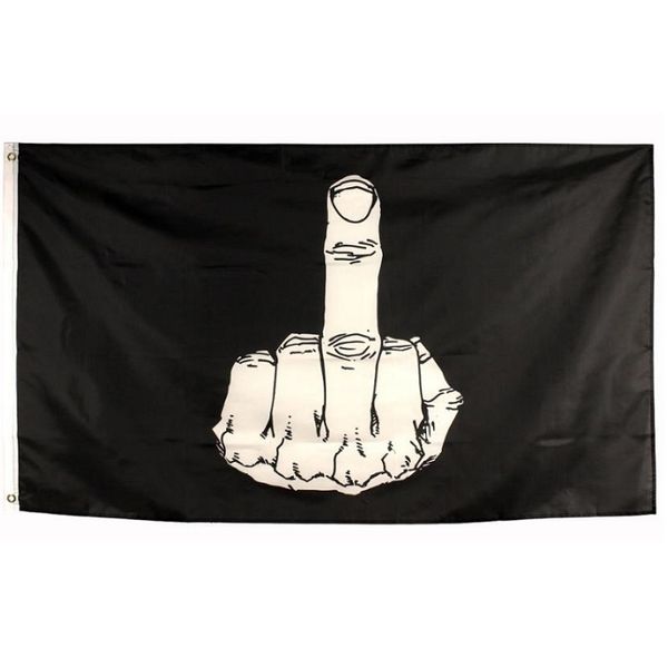 90 x 150 cm Mittelfinger-Flagge, 90 x 150 cm hoch, Mittelfinger-Flagge, Banner mit zwei Ösen, kostenloser Versand