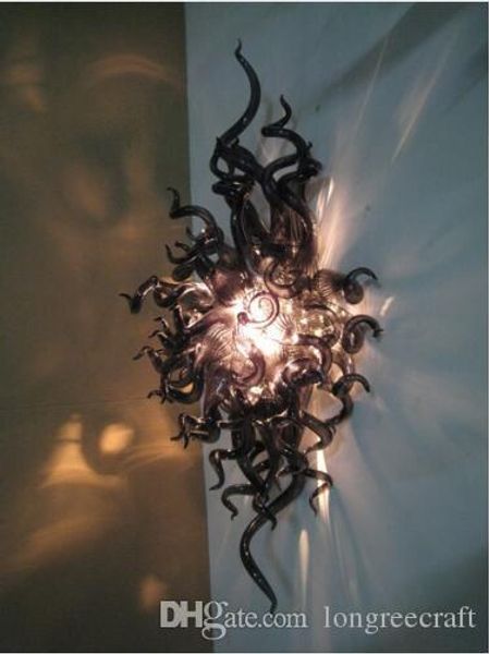 

classic black wall art lamp 100% handmade murano glass wall lamps for bedroom living room led wall sconce lighting