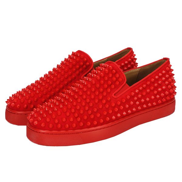 

full packet design red bottom sneaker for men women trainers seavaste orlato men's flat junior print genuine leather, Black