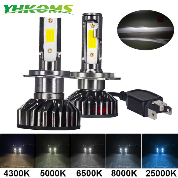

yhkoms mini size car headlight h4 h7 led 3000k 4300k 5000k 6500k 8000k 25000k h1 h8 h9 h11 9005 9006 led bulb auto fog light 12v