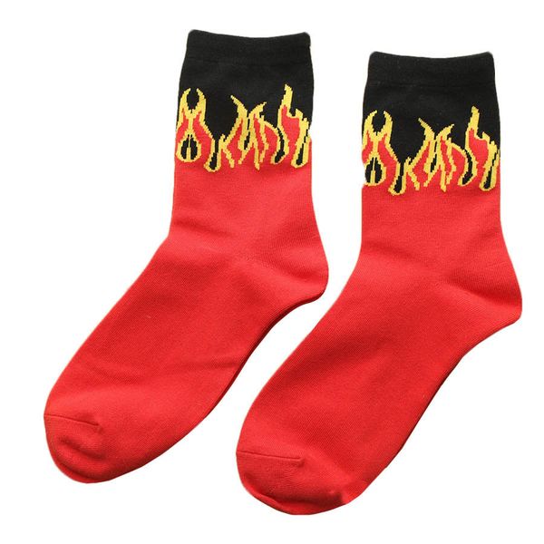 

new men's red flame pattern cotton socks skateboard hip hop fashion cool crew socks brand classic harajuku short, Black