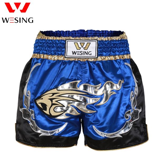 

wesing mma shorts muay thai training shorts men and women boxing trunks, Blue