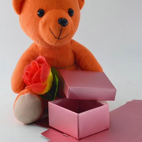 

20pcs/lot rose gold color gift cardboard box with lid, small wedding candy/chocolates packing boxes jewel box