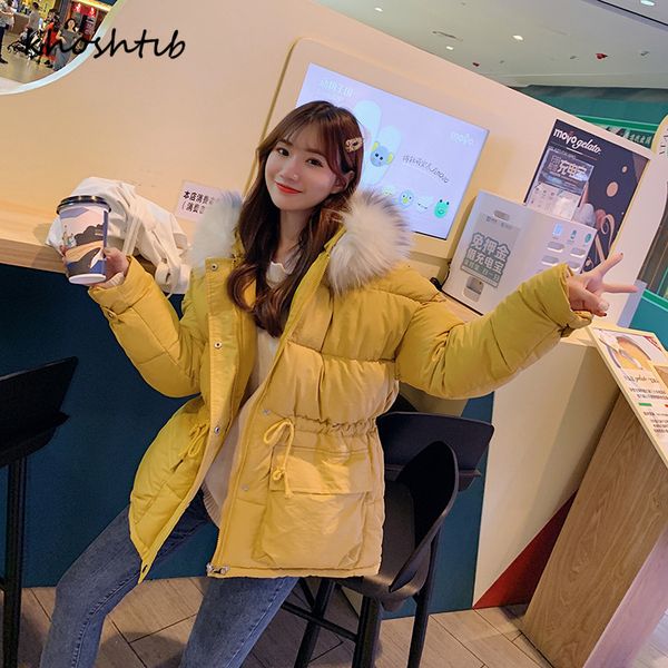 

khoshtib women's parkas winter new fashion temperament cotton women's long coat cotton padded slim jacket, Black