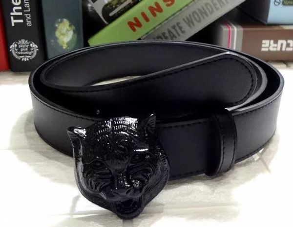 

Western Rhinestone Leopard Head Buckle Tiger Print Leather Men Belt Gift With Jeans 2