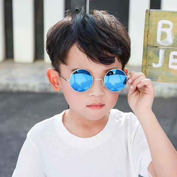 

vintage kids round sunglasses girls brand children glasses boys baby sun glasses cute eyewear shades gafas de sol hombre/mujer bbclx, Blue