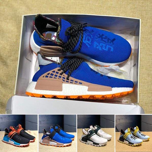 

discount inspiration human race running shoes pharrell williams clear sky powder blue white bold core black trainer sports sneakers