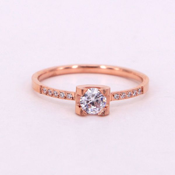 2019 neue mode CNC kleine diamant vier-klauen zirkonia rose gold ring schwanz ring persönlichkeit zirkonia diamant zeigefinger ring