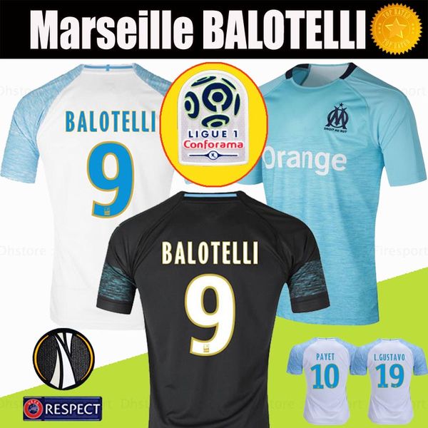 

2018 olympique de mar eille balotelli occer jer ey aaa 2019 maillot de foot payet l gu tavo thauvin 18 19 om home white football hirt