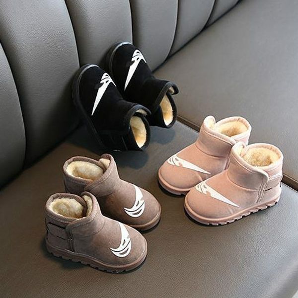 

дети мода снегоступы зимняя обувь мальчики девочки унисекс шаблон печати согреться снегоступы дети зима открытый повседневная обувь, Black;grey